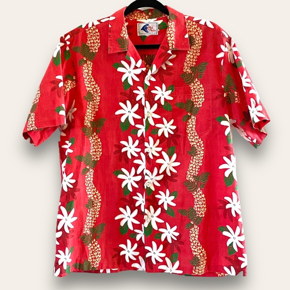 Vintage True Hawaiian Nui Nalu Hawaiian Floral Button Front Shirt - Picture 2 of 10